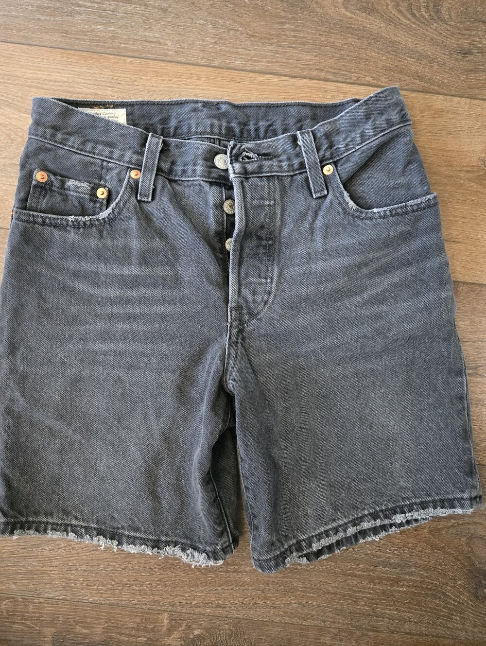 Levi's 501 90s Denim Shorts, Black Wash, Size 25